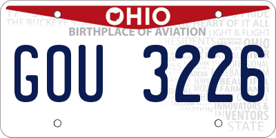 OH license plate GOU3226