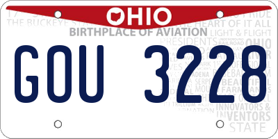 OH license plate GOU3228