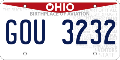 OH license plate GOU3232