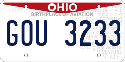 OH license plate GOU3233
