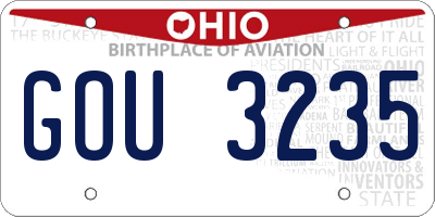 OH license plate GOU3235