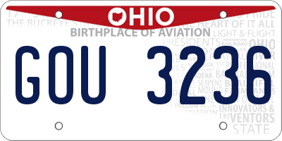OH license plate GOU3236