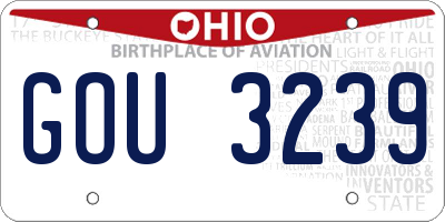 OH license plate GOU3239
