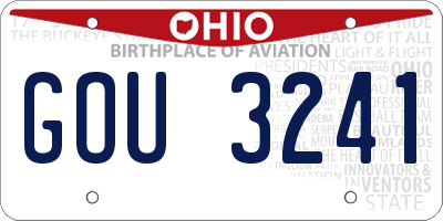 OH license plate GOU3241