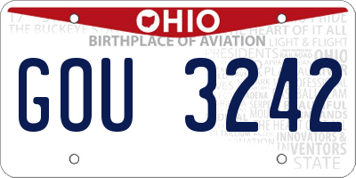 OH license plate GOU3242