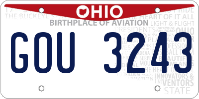 OH license plate GOU3243