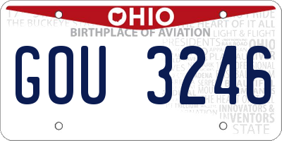 OH license plate GOU3246