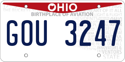 OH license plate GOU3247