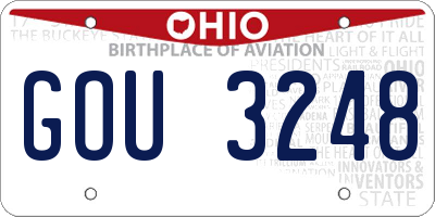 OH license plate GOU3248