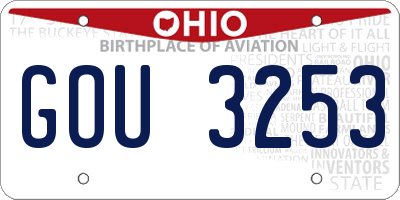 OH license plate GOU3253