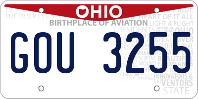 OH license plate GOU3255