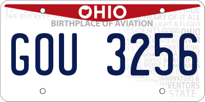 OH license plate GOU3256
