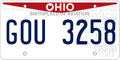 OH license plate GOU3258