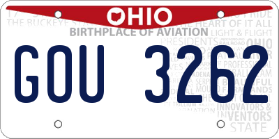 OH license plate GOU3262