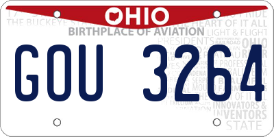OH license plate GOU3264
