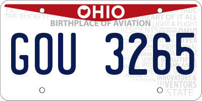 OH license plate GOU3265