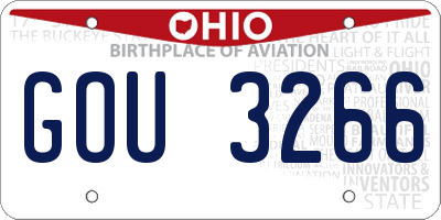 OH license plate GOU3266