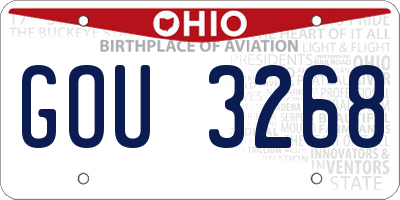 OH license plate GOU3268