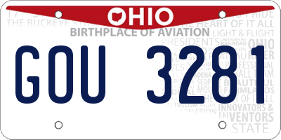 OH license plate GOU3281