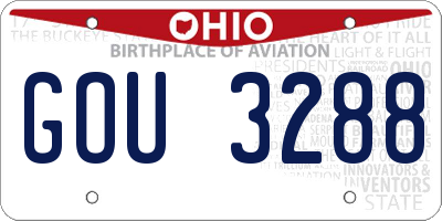 OH license plate GOU3288