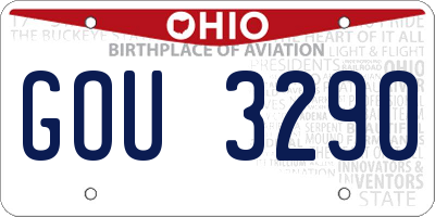OH license plate GOU3290