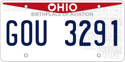 OH license plate GOU3291