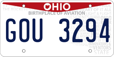 OH license plate GOU3294