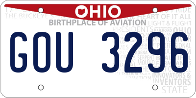 OH license plate GOU3296