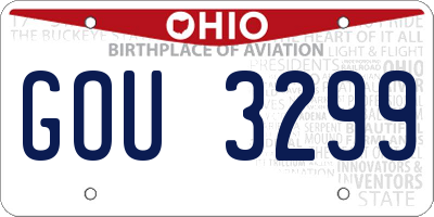 OH license plate GOU3299