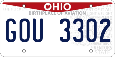 OH license plate GOU3302