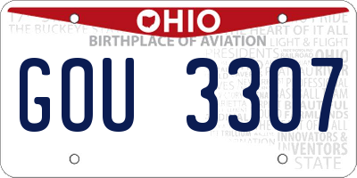OH license plate GOU3307