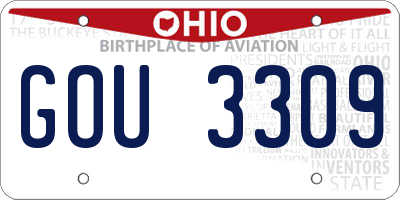 OH license plate GOU3309