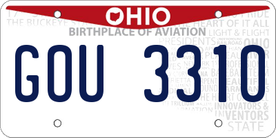 OH license plate GOU3310