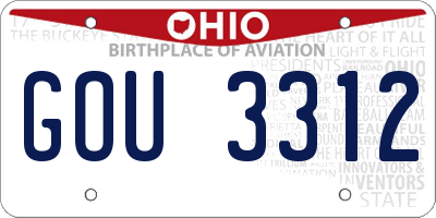OH license plate GOU3312