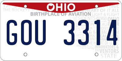 OH license plate GOU3314