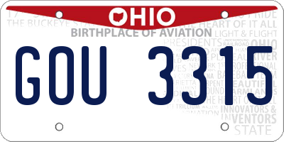 OH license plate GOU3315