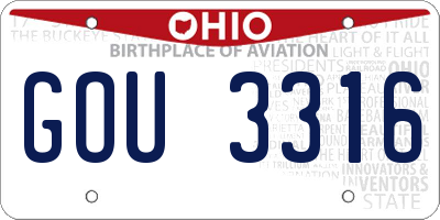 OH license plate GOU3316