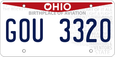 OH license plate GOU3320