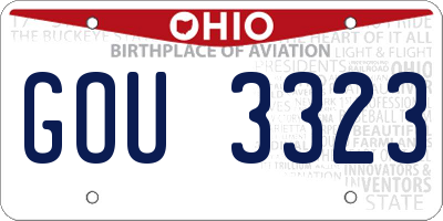 OH license plate GOU3323