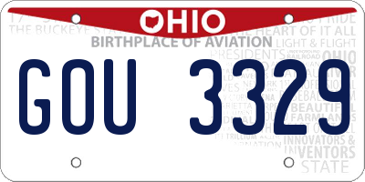 OH license plate GOU3329