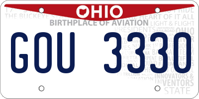 OH license plate GOU3330