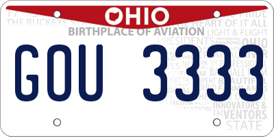 OH license plate GOU3333