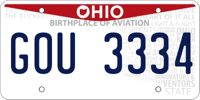 OH license plate GOU3334