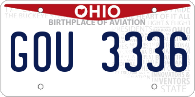 OH license plate GOU3336