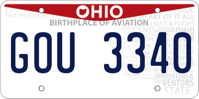 OH license plate GOU3340