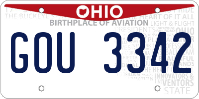OH license plate GOU3342