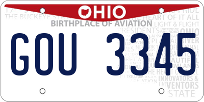 OH license plate GOU3345