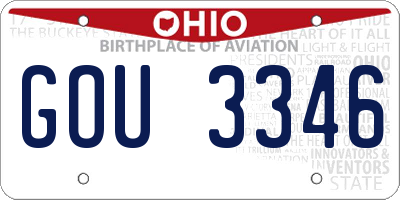 OH license plate GOU3346