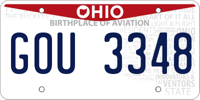 OH license plate GOU3348
