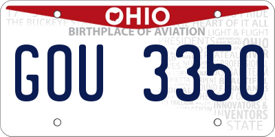 OH license plate GOU3350